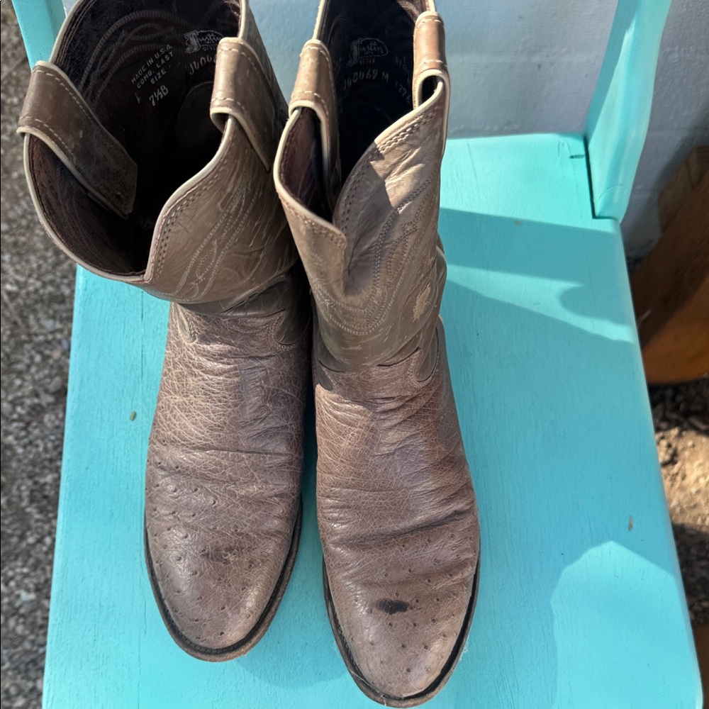 Justin Boots Dark Brown Leather Cowboy Boots